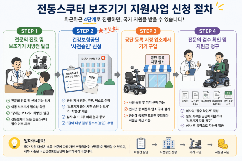 휠체어, 전동스쿠터 등 보조기기 건강보험공단 신청방법