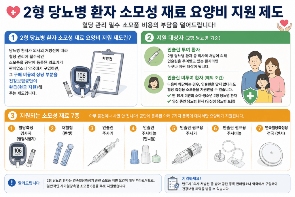 당뇨성 환자 소모성 재료 건강보험 요양비 지원재료
