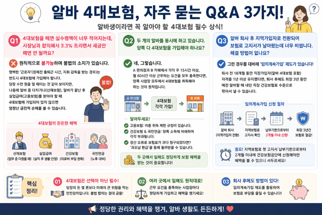 단기근로자 알바 4대보험 건강보험료