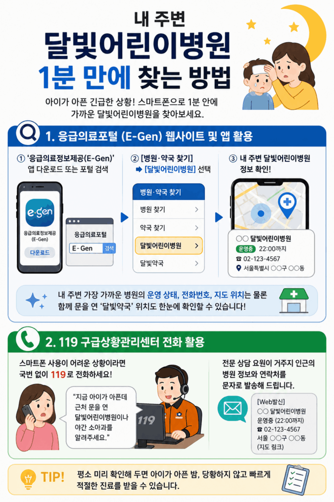 달빛어린이병원 건강보험 및 찾는방법