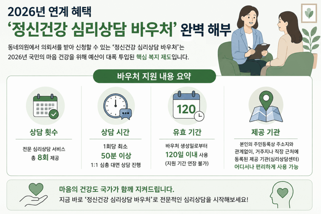 동네의원 우울증 심리상담 바우처 신청방법